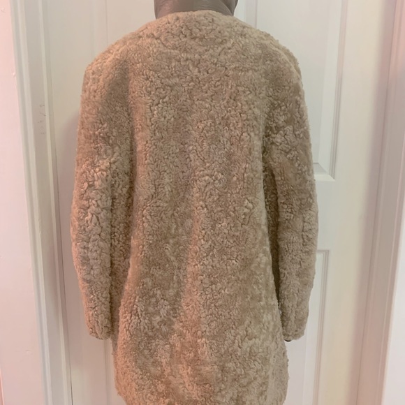 Light brown tan 100% Sheep Wool Teddy Bear Coat size M - Picture 7 of 8
